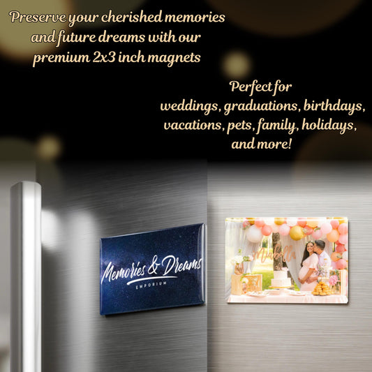 2x3 Bulk Custom Photo Magnets - Personalized Metal Fridge Magnets, Unique Holiday Gift, Home Decor Custom Wedding Fridge Magnet Graduation