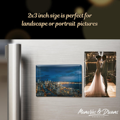2x3 Custom Photo Magnets - Personalized Metal Fridge Magnets Graduation Milestone Gift, Wedding Decor Custom Fridge Magnet, Vacation Gift